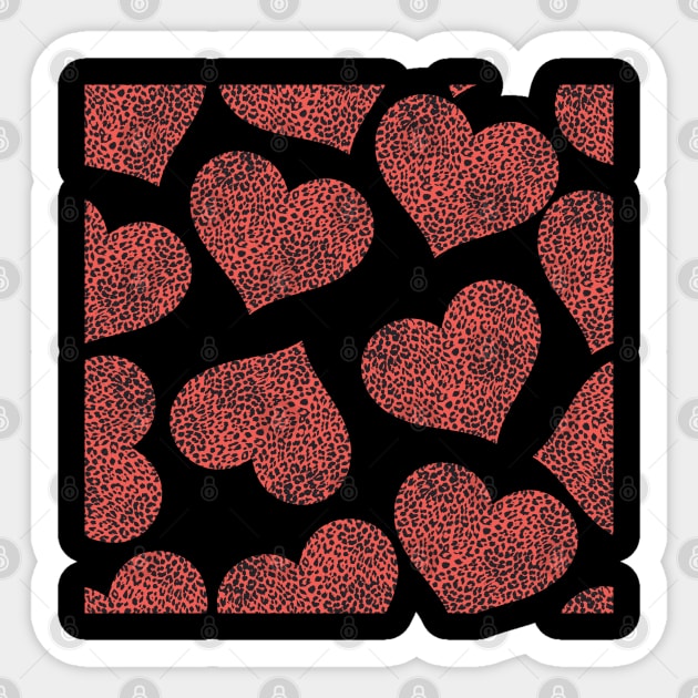 Leopard heart  for valentine love Sticker by Anita Lourenso